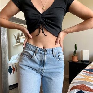 Levis Premium 501 skinny jeans.